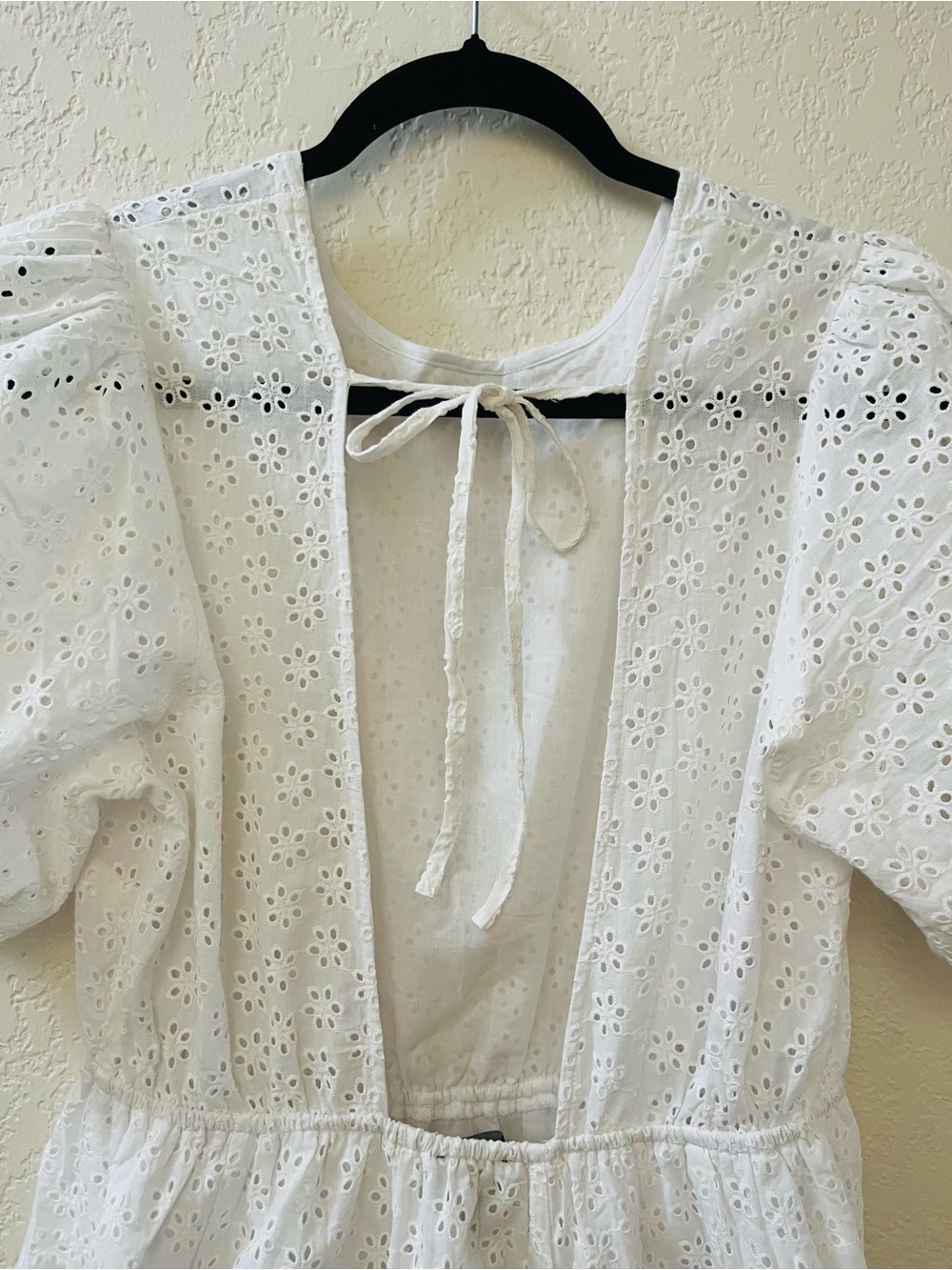 Forever 21 White Eyelet Puff Sleeve Midi Dress - Picture 7 of 11